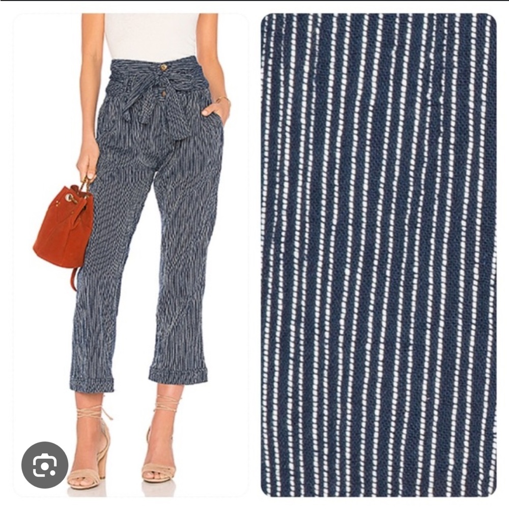Free People rumors yarn dye harem pant in navy size 6 - Picture 2 of 9
